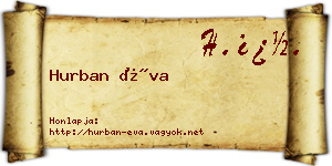 Hurban Éva névjegykártya